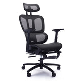 ZUN Adjustable Ergonomic Black Mesh Office with Headrest and Footrest, Conference/Computer Desk B011P213340