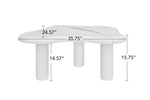 ZUN Cloud Coffee Table Classic Modern Marbling Tea Table, Irregular Indoor End Table For Living Room W688P194046