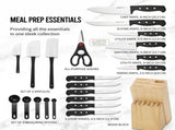 22-Piece Never Needs Sharpening Stainless Steel Knife Set with Tool Set Black 21185504