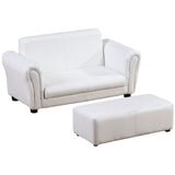 Kids Sofa Set with Footstool-White 18003800