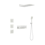 Wall Mounted Waterfall Rain Shower System With 3 Body Sprays & Handheld Shower W92864237