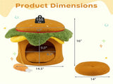 Cheeseburger Theme Cat Nest , Cute Burger Shape with Fried Chicken Plush Toy, No 89390808