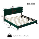 ZUN King Bed Frame with Headboard,Sturdy Platform Bed with Wooden Slats Support,No Box Spring,Mattress 43515028