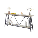 ZUN 70.9 Inch Extra Long Sofa Table, Console Behind Sofa, Entryway Table with 2 Tier Storage Shelves for W1668P237299