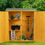 ZUN Outdoor Storage Shed with Lockable Door, Wooden Tool Storage Shed with Detachable Shelves and Pitch 28814055