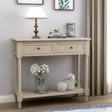 Series Console Table Traditional Design with Two Drawers and Bottom Shelf 67551365
