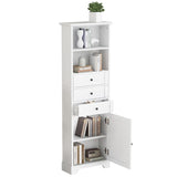 White Tall Storage Cabinet with 3 Drawers and Adjustable Shelves for Bathroom, Kitchen and Living 93869259