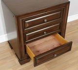 3 Drawers Nightstand with USB and Power Outlet, Brown Cherry B016P355925