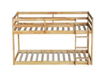 ZUN Solid Wooden , Solid Rubber Wooden Twin over Twin Loft Bed with Ladder ,Upper and Bottom Bed W504P191652