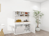 67.7" Tall Kitchen Can Storage Cabinet with 3 Adjustable Shelves, 2 Drawers and 1 Tilt Out W282P182326