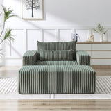 75-Inch Corduroy Sponge Sofa Lounge Chair with Removable footrest,No Assembly Required,Fluffy Modern W834P206095