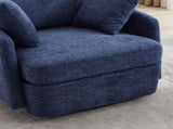 40.55"W Swivel Accent With 2 Thorw Pillows 360 Degree Swivel Round Sofa Modern Oversized Arm W1298P248774
