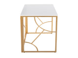 Contemporary Desk in Gold Metal and White Wood B202P223960