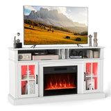 58" TV Stand with RGB Fireplace White- Smart App Remote Control, 4777 BTU Heater 79078321