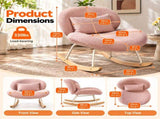 25.59"W x 33.66"D x 29.53"H Indoor Teddy Fabric Rocking Chair, Soft Fluffy Lounge Rocker with White 96668608