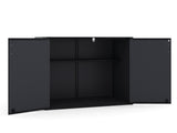 23.5 Cu.ft Outdoor Storage Shed with Lockable Door, PP HDPE Horizontal Garden Tool Cabinet - Black 55373418