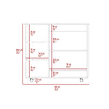 ZUN Nigella Kitchen Cart, Two Storage Shelves, Four Casters, Three Side Shelves -White / Dark Brown B20092044