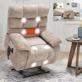 Lift Recliner Chair Heat Massage Dual Motor Infinite Position Up to 350 LBS Large Electric Power W3224P288641