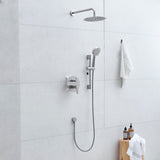 10-Inch Shower System, Slide Bar Shower Faucets Sets Complete Round Shower Heads and 5-Spray W1932P296310