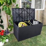 ZUN 120gal 460L Outdoor Garden Plastic Storage Deck Box Chest Tools Cushions Toys Lockable Seat 62361344