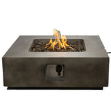 ZUN Living Source International 12" H Concrete Outdoor Fire Pit Table B120141826