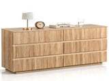 Handleless 6-Drawer Dresser with Grille Finish P2 Particleboard MDF & Melamine Veneer 15220524