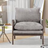 Mid-Century Modern Velvet Accent Chair,Leisure Chair with Solid Wood and Thick Seat Cushion for WF301654AAE