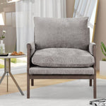 ZUN Mid-Century Modern Velvet Leisure Chair with Solid Wood and Thick Seat Cushion for Living 79974888