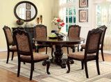 Traditional Formal Set of 2 Side Chairs Brown Cherry Solid wood Chair Padded Fabric Upholstered Seat B01178730