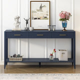 U_STYLE High-Quality Entryway Console Table with Vertical Stripe Drawers, Long Legs,Suitable for N711P190531V