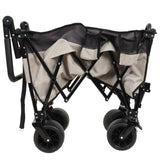 Multi-Functional Push-Pull Folding Wagon Cart with Rotating Handle & 360&deg All-Terrain Wheels W2932P289381