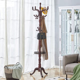 Walnut Colored Solid Wood Hanger, Modern And Simple Coat And Hat Rack, Resin Stainless Steel W1151P276809