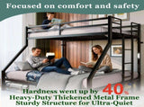 Heavy Duty Twin Over Queen Bunk Bed, Sturdy Metal Bunk Bed Frame with Flat Ladder & Full-Length W5635P531646
