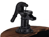Rustic 2-Tier Barrel Water Fountain with Hand Pump, Wooden Fir Outdoor Fountain for Patio Garden 75022256