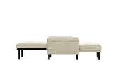 Ivory Corduroy Multi-Functional Adjustable Sofa, Convertible Lounge Chair and Guest Bed W570P195334