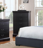 ZUN Elegant Bedroom 1pc Chest Of Drawers Black Color Drawers Tall Chest Plywood Furniture B011P238911