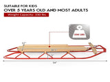 Classic Winter Sled - Sit/Lie Dual-Use, Pre-Drilled Steering Bar, Outdoor Snow Fun 19800956