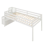 Loft bed with staircase , White W50443251