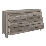 Modern Rustic Style Gray Finish 1pc Dresser of 6x Drawers Bedroom Wooden Furniture B011P146555