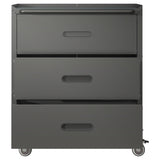 ZUN Heavy-Duty Metal Storage Cabinet with Wheels - 3 Drawer Tool Cabinet for Garage, Office, and Home T2398P242683