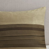 7 PC Pieced Faux Suede Comforter Set Natural Full B03596878
