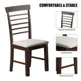 ZUN 2 PCS Retro Dining Chair Rubber Wood Dining Upholstered Chair with Backrest Cushion for Small Space W1673P147157