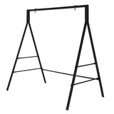 168*106*180cm Flat Top Square Tube 200kg Iron Swing Frame Black 95536765