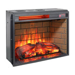 ZUN 23 inch infrared quartz heater fireplace insert -woodlog version with brick 70442795