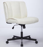 ZUN Armless Desk Chairs with Wheels Office Chair Vanity Chair with Technical Cloth Adjustable Swivel W2725P207683