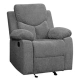 Grey Pillow Top Arms Glider Recliner B062P184511