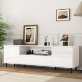 High Gloss Panel Modern TV Console, TV Stand, Entertainment Center with Storage Shelves,TV Cabinet W409P195094