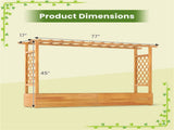 Wooden Raised Garden Bed with Trellis & Flat Roof, Open-Ended Base Planter Box for Climbing 32253535