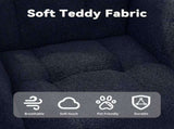 Teddy Fabric Wingback Glider Rocker & Ottoman Set, Nursery Nursing Rocking Chair with Side Storage 23736563
