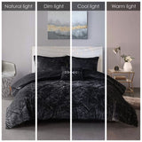 Full/Queen Velvet Duvet Cover Set with Throw Pillow B03596068
